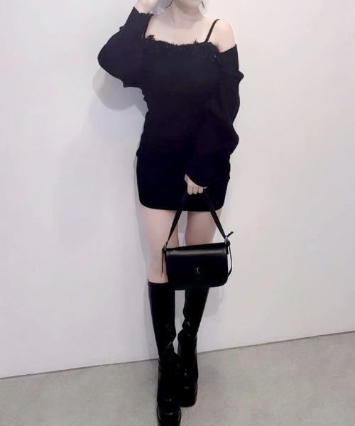ROYAL PARTY(ロイヤルパーティー)の「ボレロ付トリミングラメフェザーミニワンピース(ワンピース・レディース・オフホワイト/ブラック/ピンク・FREE)」の22枚目の写真