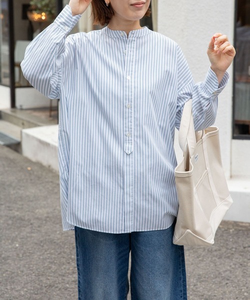 FORK&SPOON（フォークアンドスプーン）の「FORK&SPOON　ファインブロードギャザースリーブシャツ（シャツ/ブラウス・レディース・チェック/ストライプ・1）」の5枚目の写真