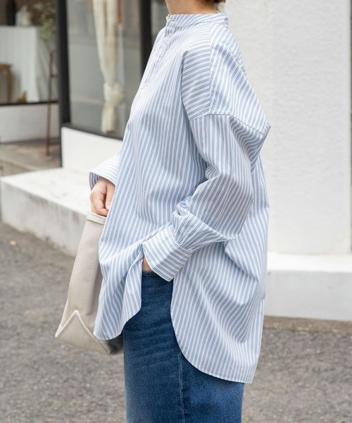 FORK&SPOON（フォークアンドスプーン）の「FORK&SPOON　ファインブロードギャザースリーブシャツ（シャツ/ブラウス・レディース・チェック/ストライプ・1）」の6枚目の写真