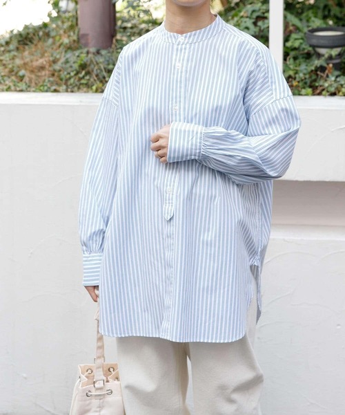 FORK&SPOON（フォークアンドスプーン）の「FORK&SPOON　ファインブロードギャザースリーブシャツ（シャツ/ブラウス・レディース・チェック/ストライプ・1）」の10枚目の写真