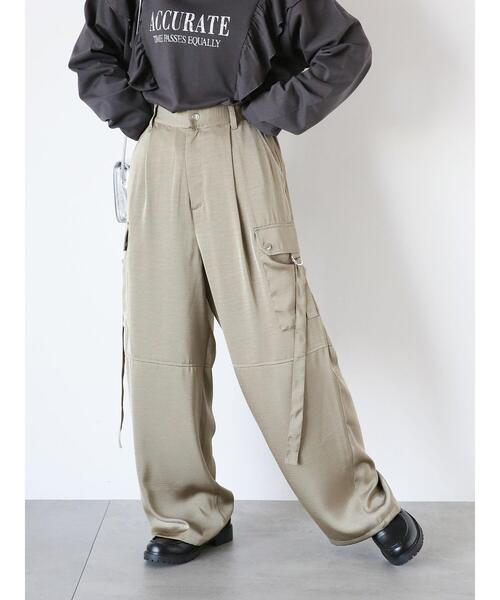 ehka sopo（エヘカソポ）の「サテンカーゴパンツ（その他パンツ・レディース・ブラック/キナリ/オリーブ・F）」の4枚目の写真