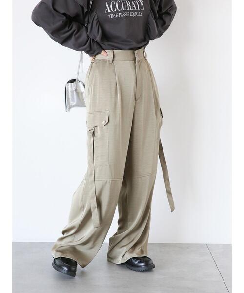 ehka sopo（エヘカソポ）の「サテンカーゴパンツ（その他パンツ・レディース・ブラック/キナリ/オリーブ・F）」の5枚目の写真