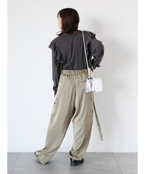 ehka sopo（エヘカソポ）の「サテンカーゴパンツ（その他パンツ・レディース・ブラック/キナリ/オリーブ・F）」の8枚目の写真