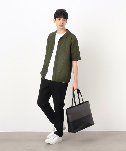 COMME　CA COMMUNE（コムサコミューン）の「バイカラー トートバッグ（トートバッグ・メンズ・ブラック系/グリーン系その他/ダークブラウン系・FREE）」の13枚目の写真