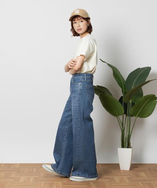 SOMETHING(サムシング)の「SOMETHING(サムシング)【レディース】「LISA」ワイドパンツ(デニムパンツ・レディース・ダークインディゴブルー・XS/S/M)」の10枚目の写真