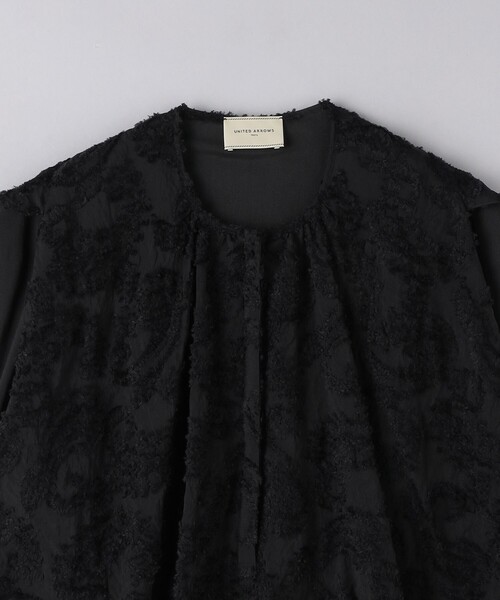 UNITED ARROWS◆バルーンケープスリーブペイズリーブラウスシャツ/BLK/1516-162-5323 UNITED ARROWS(ユナイテッドアローズ) / バルーンケープスリーブ
