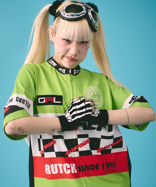 GALFY(ガルフィー)の「【GALFY/ガルフィー】自転車ガルフィーのガチなやつ(シャツ/ブラウス・メンズ・ブルー/レッド/ライム・XL/L)」の2枚目の写真
