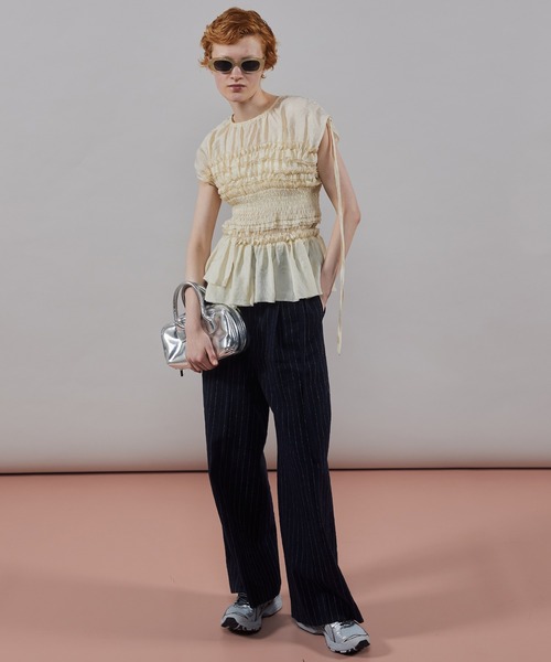 メゾン スペシャル/シャーリングフリルトップ