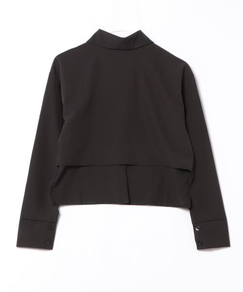 シャツ　ブラウス　背面　紐　長袖 シャツ ひもの通販