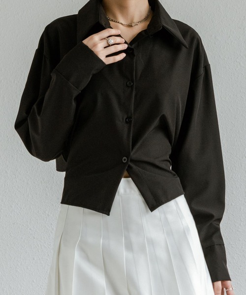 MAISON DE THERESE（メゾン ド テレーズ）の「バック紐リボン長袖ブラウス レースアップシャツ（シャツ/ブラウス・レディース・ブルー/ブラック・S/M/L）」の9枚目の写真
