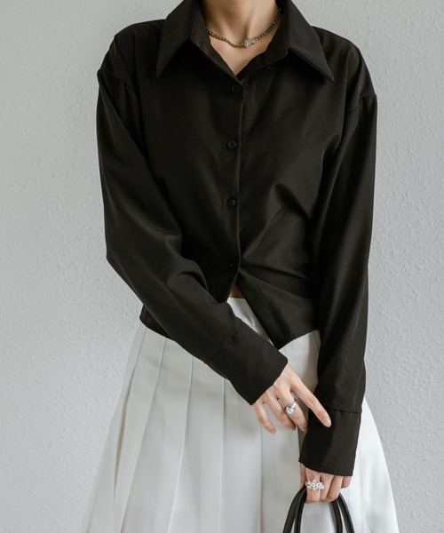MAISON DE THERESE（メゾン ド テレーズ）の「バック紐リボン長袖ブラウス レースアップシャツ（シャツ/ブラウス・レディース・ブルー/ブラック・S/M/L）」の8枚目の写真