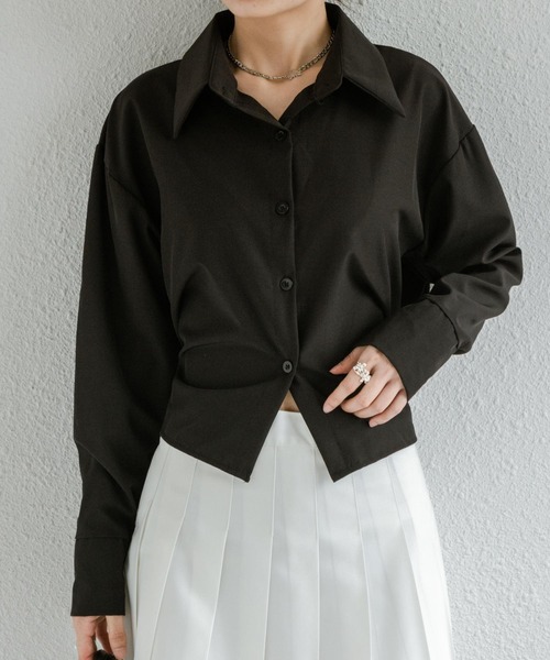 MAISON DE THERESE（メゾン ド テレーズ）の「バック紐リボン長袖ブラウス レースアップシャツ（シャツ/ブラウス・レディース・ブルー/ブラック・S/M/L）」の7枚目の写真
