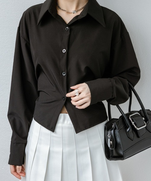 MAISON DE THERESE（メゾン ド テレーズ）の「バック紐リボン長袖ブラウス レースアップシャツ（シャツ/ブラウス・レディース・ブルー/ブラック・S/M/L）」の21枚目の写真