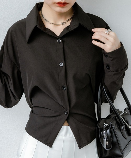 MAISON DE THERESE（メゾン ド テレーズ）の「バック紐リボン長袖ブラウス レースアップシャツ（シャツ/ブラウス・レディース・ブルー/ブラック・S/M/L）」の20枚目の写真