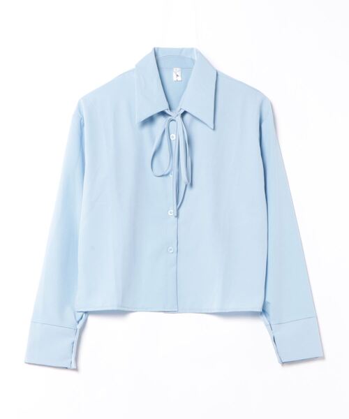 MAISON DE THERESE（メゾン ド テレーズ）の「バック紐リボン長袖ブラウス レースアップシャツ（シャツ/ブラウス・レディース・ブルー/ブラック・S/M/L）」の6枚目の写真