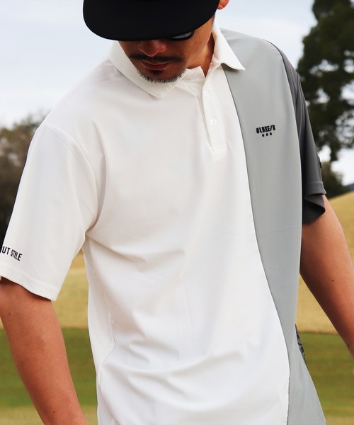 (RM)【LUXE/R GOLF】ストレッチ スムース 切り替え 配色 ポロシャツ（ポロシャツ）｜LUXE/R GOLF（ラグジュ ゴルフ） 7,590円