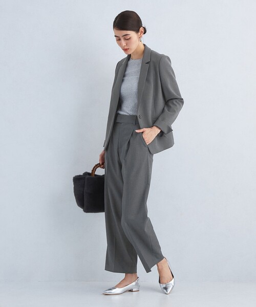 green label relaxing（グリーンレーベルリラクシング）の「［size SHORT/TALLあり］キチントボトムス カバー ワイド パンツ 2（スラックス・レディース・ネイビー/ダークグレー/その他1/ダークグリーン・SHORT/TALL/40/38/36）」の16枚目の写真