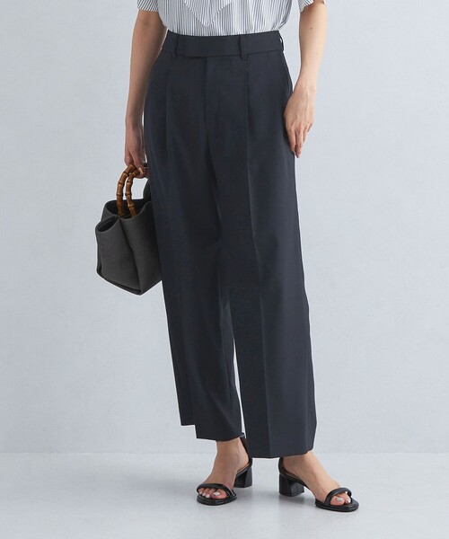 green label relaxing（グリーンレーベルリラクシング）の「［size SHORT/TALLあり］キチントボトムス カバー ワイド パンツ 2（スラックス・レディース・ネイビー/ダークグレー/その他1/ダークグリーン・SHORT/TALL/40/38/36）」の11枚目の写真