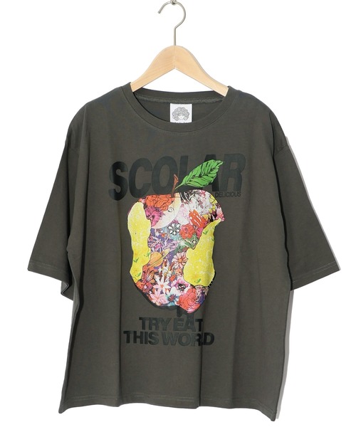 Tシャツ ScoLar スカラー プリント 152625 38）グリーン ScoLar Tシャツ スカラー プリント 152625 38）グリーン