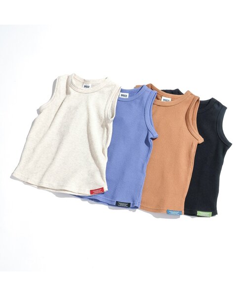 BREEZE（ブリーズ）の「【リンク】ワッフルタンクトップ_一部WEB限定サイズ（タンクトップ・キッズ・キナリ/ブラック/パープル/ブラウン・90/100/110/120/80/130/140/150）」の5枚目の写真