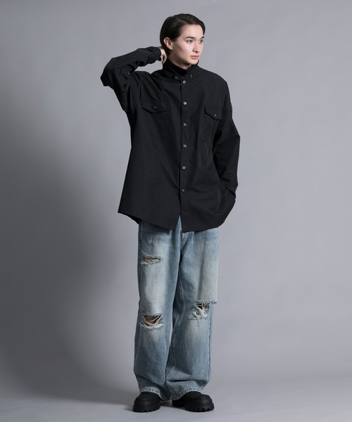 aimoha(アイモハ)の「【aimoha neo】STAND COLLAR ADJUSTABLE CUFFS SHIRT(シャツ/ブラウス・メンズ・ブラック/ベージュ・MEDIUM/LARGE/X-LARGE)」の22枚目の写真