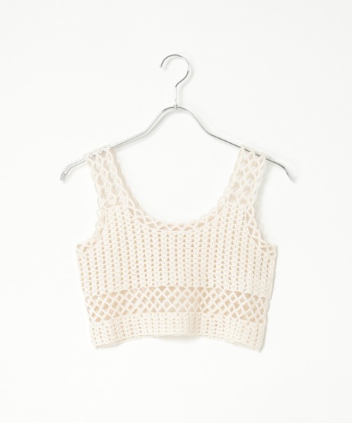 notch.（ノッチ）の「かぎ針ビスチェ（タンクトップ・レディース・アイボリー/ブラック・M）」の4枚目の写真