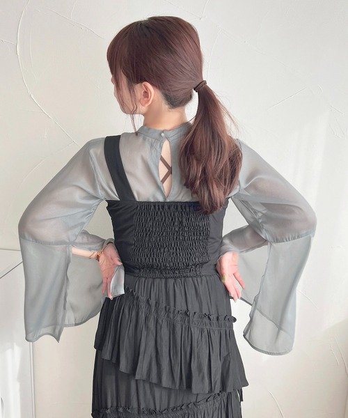 apres jour(アプレジュール)の「スリットスリーブシアーブラウス【ZOZOTOWN限定アイテム】(シャツ/ブラウス・レディース・ピンク/ブルー/アイボリー・フリー/X-LARGE)」の22枚目の写真