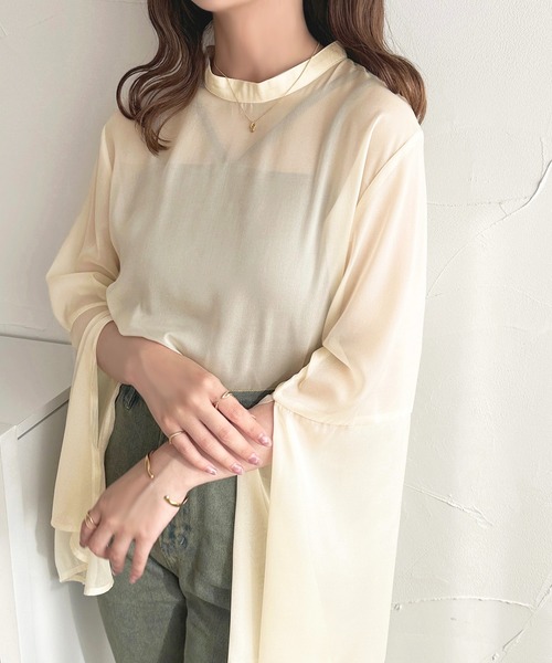 apres jour(アプレジュール)の「スリットスリーブシアーブラウス【ZOZOTOWN限定アイテム】(シャツ/ブラウス・レディース・ピンク/ブルー/アイボリー・フリー/X-LARGE)」の13枚目の写真