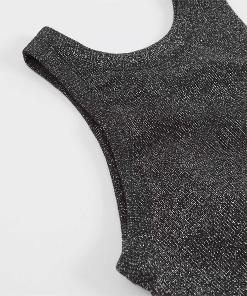 miette（ミエット）の「カップ付きラメアメスリタンク（タンクトップ・レディース・ライトグレー/ブラック・FREE）」の15枚目の写真