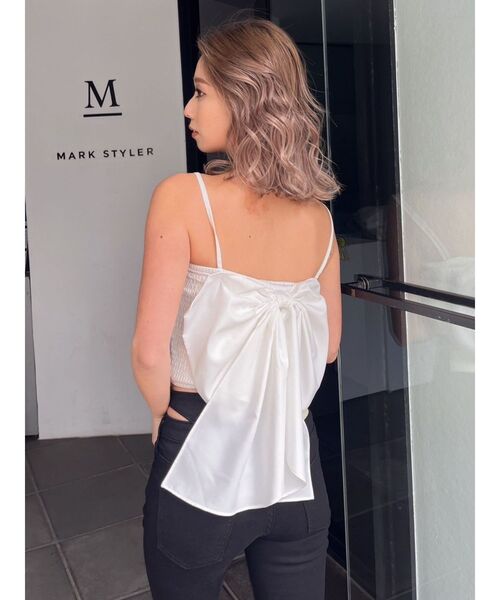 GYDA（ジェイダ）の「2WAYリボンキャミブラウス（シャツ/ブラウス・レディース・ブラック/オフホワイト・FREE）」の15枚目の写真