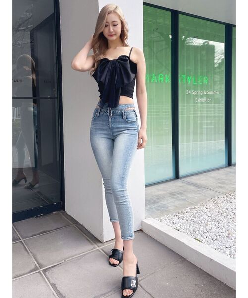 GYDA（ジェイダ）の「2WAYリボンキャミブラウス（シャツ/ブラウス・レディース・ブラック/オフホワイト・FREE）」の15枚目の写真