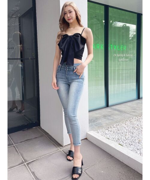 GYDA（ジェイダ）の「2WAYリボンキャミブラウス（シャツ/ブラウス・レディース・ブラック/オフホワイト・FREE）」の14枚目の写真