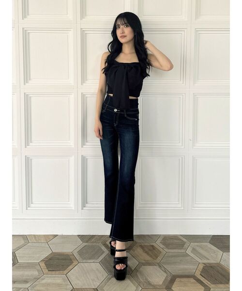 GYDA（ジェイダ）の「2WAYリボンキャミブラウス（シャツ/ブラウス・レディース・ブラック/オフホワイト・FREE）」の3枚目の写真