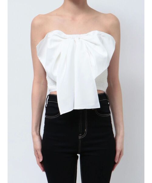 GYDA（ジェイダ）の「2WAYリボンキャミブラウス（シャツ/ブラウス・レディース・ブラック/オフホワイト・FREE）」の8枚目の写真