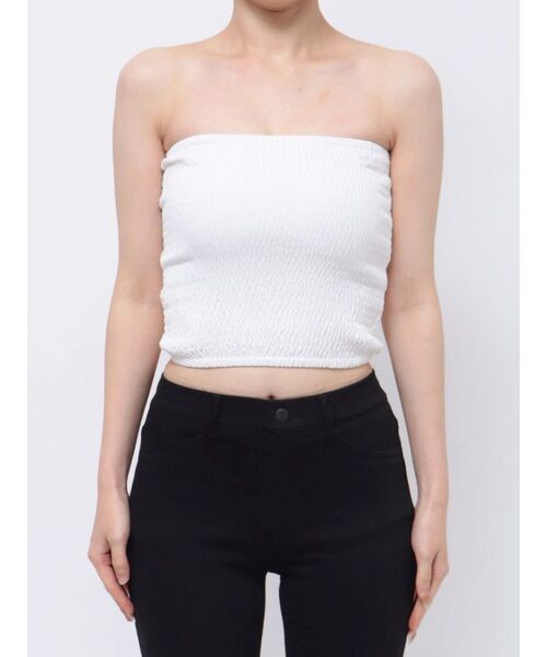 GYDA（ジェイダ）の「2WAYリボンキャミブラウス（シャツ/ブラウス・レディース・ブラック/オフホワイト・FREE）」の9枚目の写真