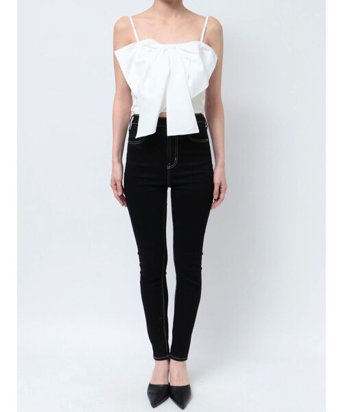 GYDA（ジェイダ）の「2WAYリボンキャミブラウス（シャツ/ブラウス・レディース・ブラック/オフホワイト・FREE）」の10枚目の写真