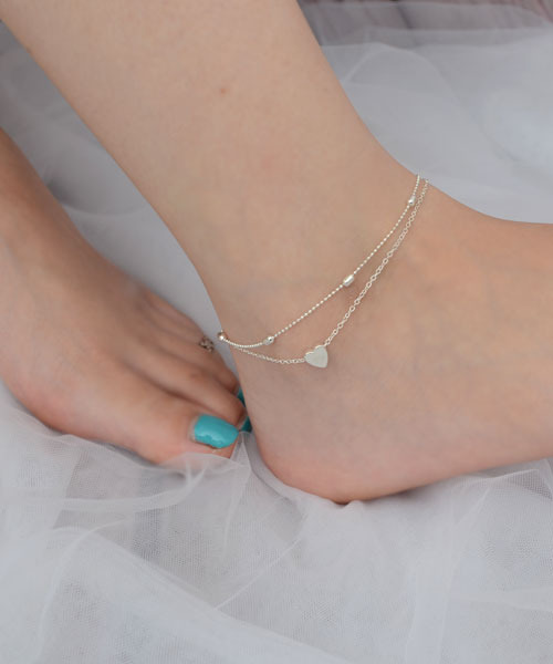 Mayree（メイリー）の「【float】シンプル レイヤード ハート デザイン アンクレット【2本セット】（アンクレット・レディース・ゴールド/シルバー・FREE）」の4枚目の写真