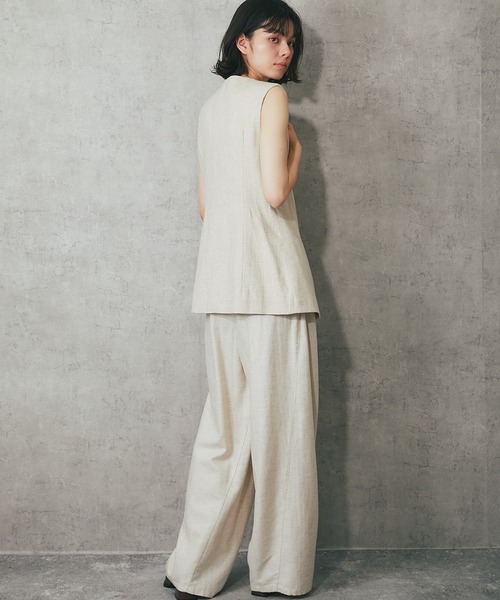 SMILE ORCHID(スマイルオーキッド)の「リネン&コットン混ジレ(ベスト・レディース・ホワイト/ベージュ・M/S)」の21枚目の写真