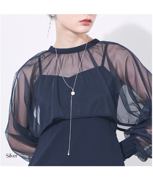 Cupid Heart(キューピッドハート)の「【Cupid Heart】結婚式用!大粒パール ロングスネークチェーンネックレス(ネックレス・レディース・シルバー/ゴールド・MEDIUM)」の9枚目の写真