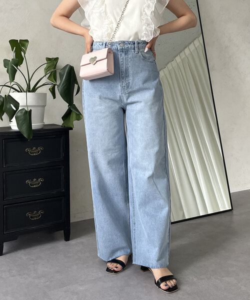 prose verse（プロズヴェール）の「ハートポケットハイウエストワイドストレートデニム（デニムパンツ・レディース・サックスブルー・MEDIUM/LARGE）」の4枚目の写真