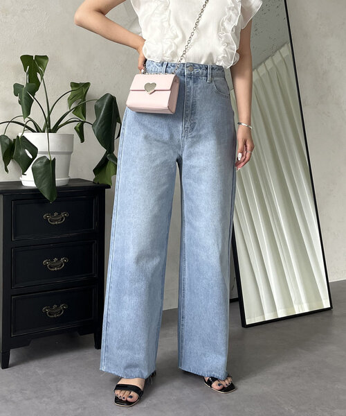 prose verse（プロズヴェール）の「ハートポケットハイウエストワイドストレートデニム（デニムパンツ・レディース・サックスブルー・MEDIUM/LARGE）」の5枚目の写真