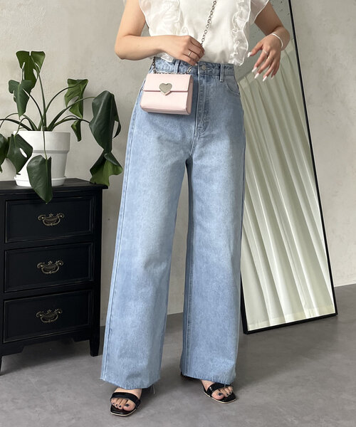 prose verse（プロズヴェール）の「ハートポケットハイウエストワイドストレートデニム（デニムパンツ・レディース・サックスブルー・MEDIUM/LARGE）」の6枚目の写真