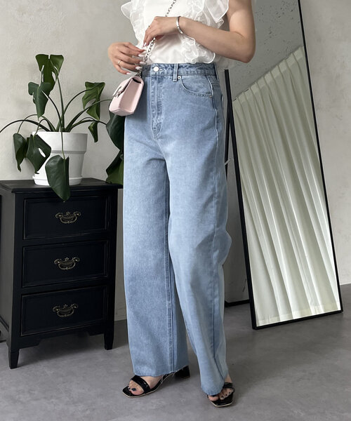 prose verse（プロズヴェール）の「ハートポケットハイウエストワイドストレートデニム（デニムパンツ・レディース・サックスブルー・MEDIUM/LARGE）」の7枚目の写真