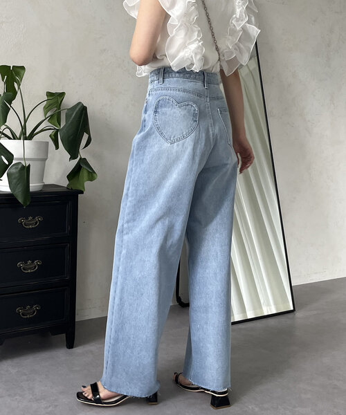 prose verse（プロズヴェール）の「ハートポケットハイウエストワイドストレートデニム（デニムパンツ・レディース・サックスブルー・MEDIUM/LARGE）」の8枚目の写真