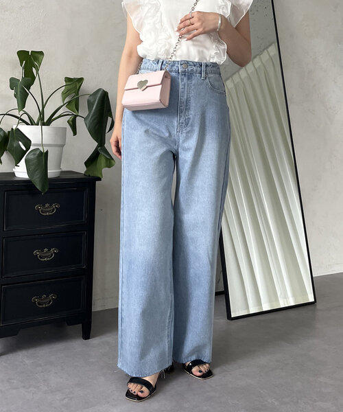 prose verse（プロズヴェール）の「ハートポケットハイウエストワイドストレートデニム（デニムパンツ・レディース・サックスブルー・MEDIUM/LARGE）」の11枚目の写真