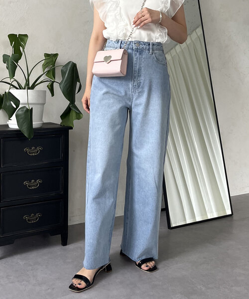 prose verse（プロズヴェール）の「ハートポケットハイウエストワイドストレートデニム（デニムパンツ・レディース・サックスブルー・MEDIUM/LARGE）」の12枚目の写真