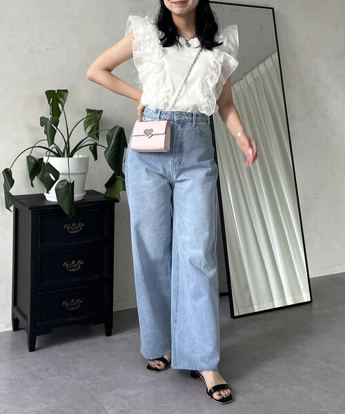 prose verse（プロズヴェール）の「ハートポケットハイウエストワイドストレートデニム（デニムパンツ・レディース・サックスブルー・MEDIUM/LARGE）」の13枚目の写真