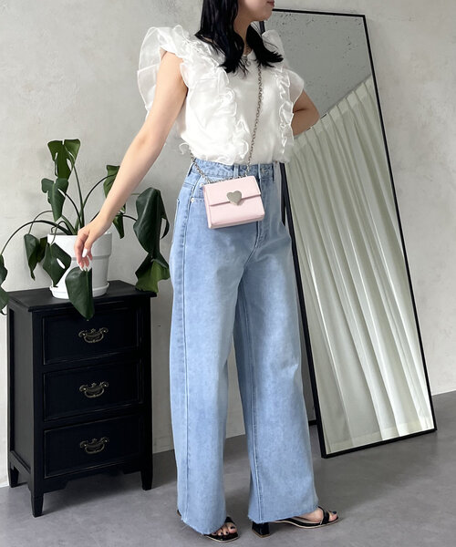 prose verse（プロズヴェール）の「ハートポケットハイウエストワイドストレートデニム（デニムパンツ・レディース・サックスブルー・MEDIUM/LARGE）」の17枚目の写真