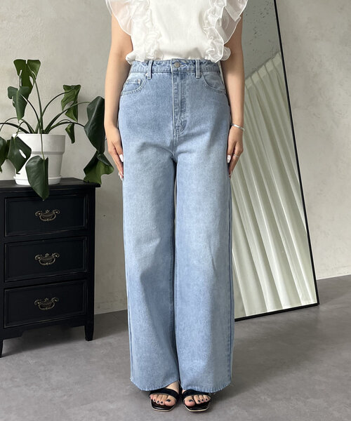 prose verse（プロズヴェール）の「ハートポケットハイウエストワイドストレートデニム（デニムパンツ・レディース・サックスブルー・MEDIUM/LARGE）」の18枚目の写真