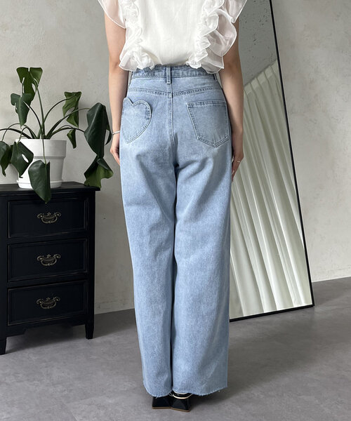 prose verse（プロズヴェール）の「ハートポケットハイウエストワイドストレートデニム（デニムパンツ・レディース・サックスブルー・MEDIUM/LARGE）」の20枚目の写真